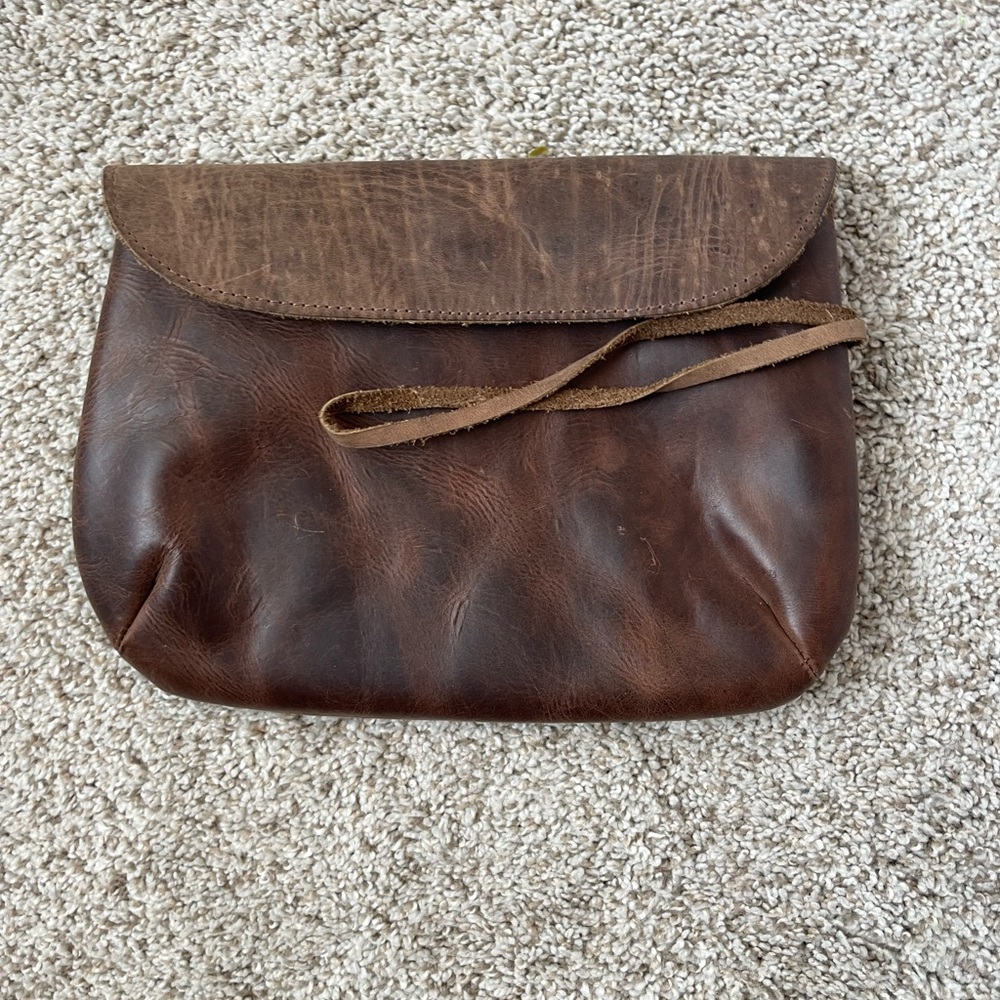 Brown Leather Clutch